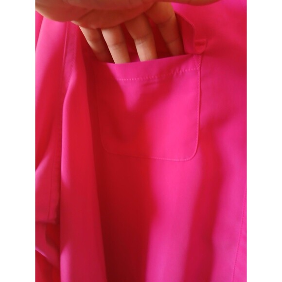 D.&Co Womens Blouse Tunic Pink roll-tab sleeve button shirt pockets 3X Office - Picture 7 of 16